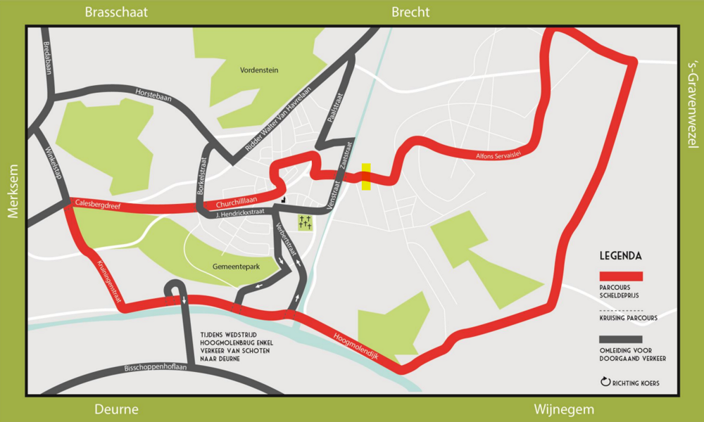 OMLEIDINGEN DOORGAAND VERKEER - de aanbevolen routes in blauwe kleur